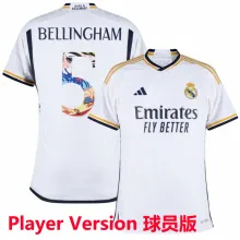 BELLINGHAM #5 RM Home Player Version Jersey 2023/24 彩色字体 球员版 ★★