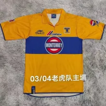 2003/04 Tigres Home Yellow Retro Soccer Jersey