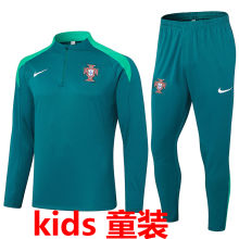 2024/25 Portugal Blackish Green Kids Sweater Tracksuit