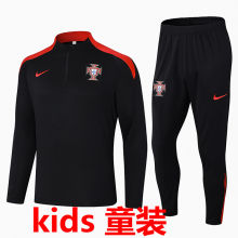 2024/25 Portugal Black Kids Sweater Tracksuit