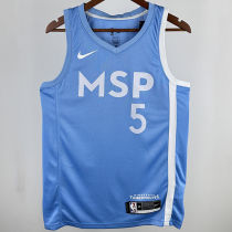 Timberwolves EDWARDS #5 Blue NBA Jerseys