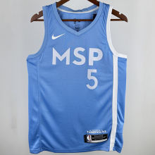 Timberwolves EDWARDS #5 Blue NBA Jerseys