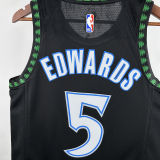 Timberwolves EDWARDS #5 Black Retro NBA Jerseys