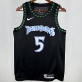 Timberwolves EDWARDS #5 Black Retro NBA Jerseys