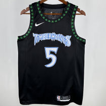 Timberwolves EDWARDS #5 Black Retro NBA Jerseys