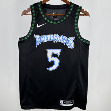 Timberwolves EDWARDS #5 Black Retro NBA Jerseys