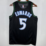 Timberwolves EDWARDS #5 Black Retro NBA Jerseys