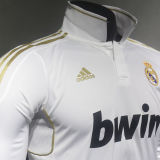 2011/12 RM Home Retro Long Sleeve Player Version Soccer Jersey 球员版带胸前章