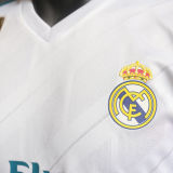 2017/18 RM Home White Retro Player Version Long Sleeve Jersey 球员版带胸前章
