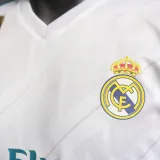 2017/18 RM Home White Retro Player Version Long Sleeve Jersey 球员版带胸前章