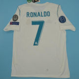 2017/18 RM Home White Retro Player Version Long Sleeve Jersey 球员版带胸前章