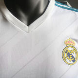 2017/18 RM Home White Retro Player Version Soccer Jersey 球员版带胸前章