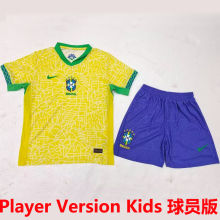 2024/25 Brazil Home Yellow Player Version Kids Jersey 球员版童装