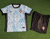 2024/25 Portugal Away White Player Version Kids Jersey 球员版童装