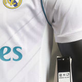 2017/18 RM Home White Retro Player Version Soccer Jersey 球员版带胸前章