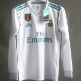 2017/18 RM Home White Retro Player Version Long Sleeve Jersey 球员版带胸前章