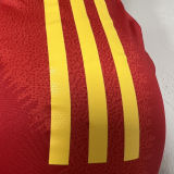 2024/25 Spain Home Red Player Version Soccer Jersey