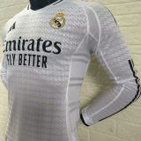 2024/25 RM Home White Player Version Long Sleeve Soccer Jersey