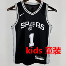 2024/25 Spurs WEMBANYAMA # Black Kids NBA Jersey