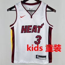 2024/25 Miami Heat WADE #3 White Kids NBA Jersey