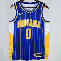 2019 Pacers HALIBURTON #0 Blue City Edition NBA Jerseys