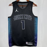 2018 Hornets BALL #1 Black City Edition NBA Jerseys