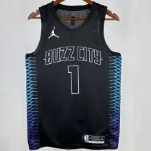 2018 Hornets BALL #1 Black City Edition NBA Jerseys
