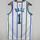 2020 Hornets BALL #1 White Retro NBA Jerseys
