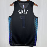 2018 Hornets BALL #1 Black City Edition NBA Jerseys