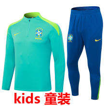 2024/25 Brazil Green Kids Sweater Tracksuit