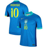2024/25 Brazil Away Blue Player Version Long Sleeve Jersey