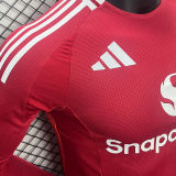 2024/25 M Utd Home Red Long Sleeve Player Version Jersey