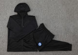 2025 In Milan Black Hoody Zipper Jacket Windbreaker