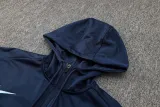 2025 France Sapphire Blue Hoody Zipper Jacket Windbreaker