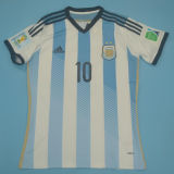 2014 Argentina Home Retro Soccer Jersey