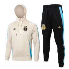 2025 Argentina Rice White Hoody Zipper Jacket Windbreaker