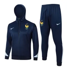 2025 France Sapphire Blue Hoody Zipper Jacket Windbreaker