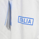 2024 Italy White Cotton Retro Style T-shirt
