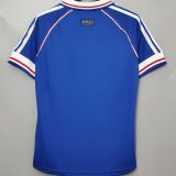ZIDANE #10 France Home Blue Retro Soccer Jersey 1998 (右胸带小字) ★★