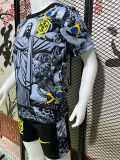 2024/25 Brazil Black Grey Special Edition Kids Soccer Jersey 耶稣灰黑