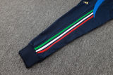2025 Italy Sapphire Blue Hoody Zipper Jacket Windbreaker