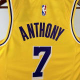 2025 Lakers ANTHONY #7 Yellow NBA Jerseys 热压