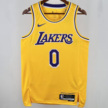 2025 Lakers WETBROOK #0 Yellow NBA Jerseys 热压