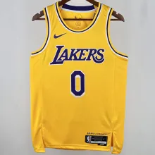 2025 Lakers WETBROOK #0 Yellow NBA Jerseys 热压