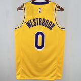 2025 Lakers WETBROOK #0 Yellow NBA Jerseys 热压