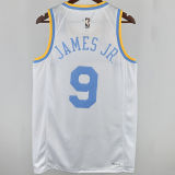 2025 Lakers JAMES JR. #9 White Retro NBA Jerseys 热压