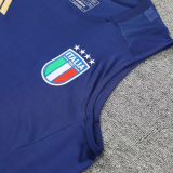 2025 Italy Sapphire Blue Vest Training Jersey(A Set)
