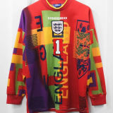 1996 England Goalkeeper Retro Long Sleeve Jersey