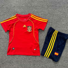 2008 Spain Home Kids Retro Soccer Jersey