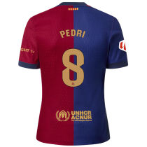 PEDRI #8 BA 1:1 Quality Home Fans Jersey 2024/25 (LaLiga Font 西甲字体 有号下广告) ★★
